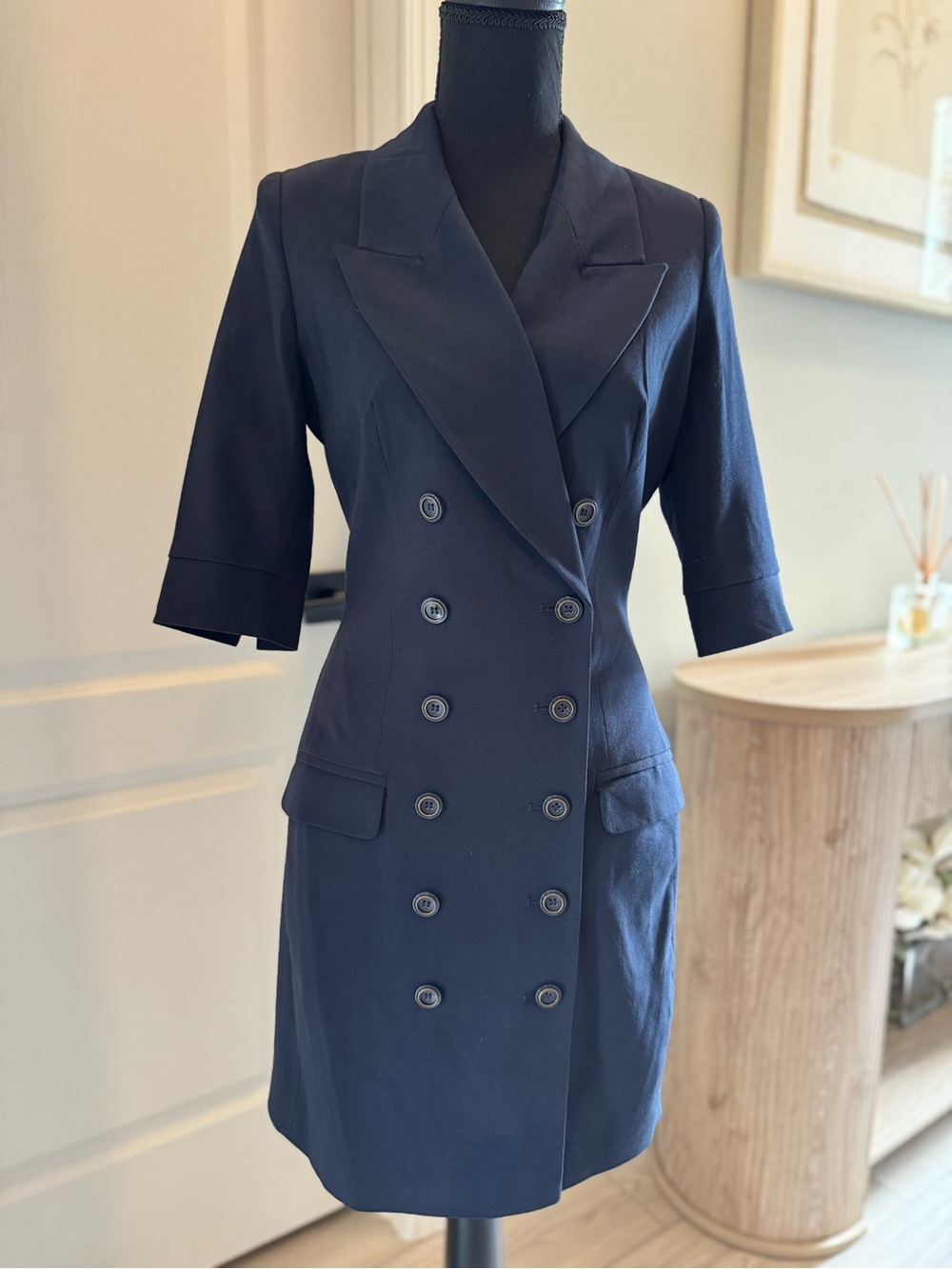 VENUS Navy Blue Mini Business Jacket Dress - Picture 3 of 13